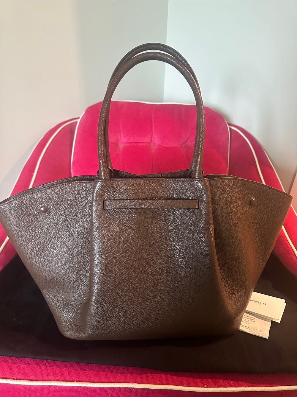 DE MELLIER The New York Leather Tote Bag (mocha) - Picture 4 of 5